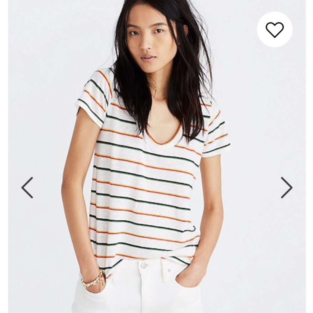 Madewell rainbow stripe t shirt